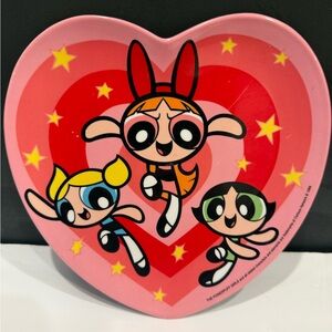 Vintage 1999 Powerpuff Girls Heart Shaped Plate 8" Zak Designs See Pictures